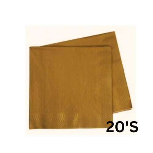 SERVIETTES PLAIN GOLD 20'S SERVIETTES PLAIN GOLD 20'S